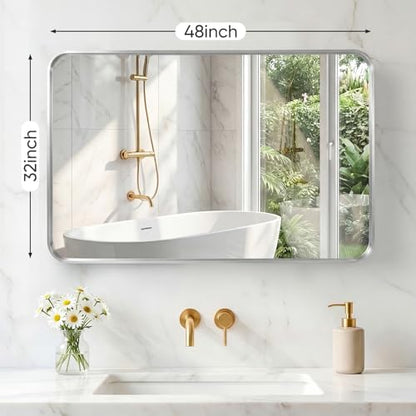 NEWBULIG Bathroom Mirror for Over Sink, 32X48 Inch Wall Vanity Mirror