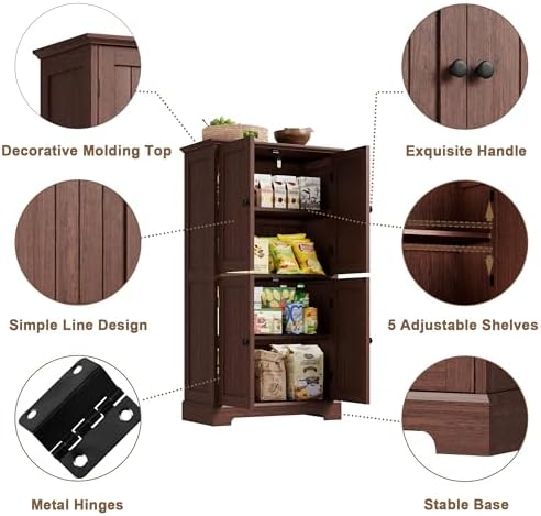 ChooChoo Bathroom Floor Cabinet with Adjustable Shelves