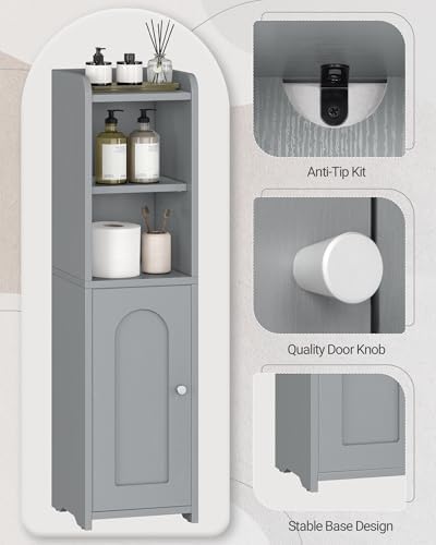 Hzuaneri Bathroom Storage Cabinet, Narrow Toilet Paper Cabinets with Doors