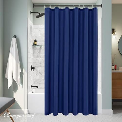 Fabric Shower Curtain Liner 72x72 Inch-Navy Standard Size Shower Liners