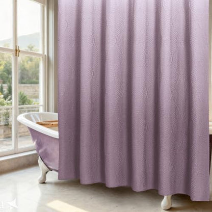 Gibelle 72x78 Long Shower Curtain, Ombre Lavender 3D Embossed Half Bath Curtain