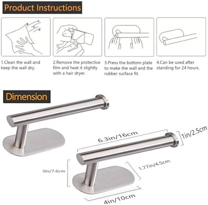 JOPOFI Self Adhesive Toilet Paper Holder - Brushed Nickel（2 Pcs）