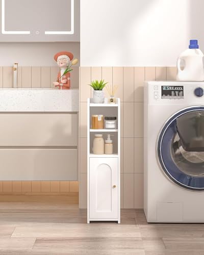 Hzuaneri Bathroom Storage Cabinet, Narrow Toilet Paper Cabinets with Doors