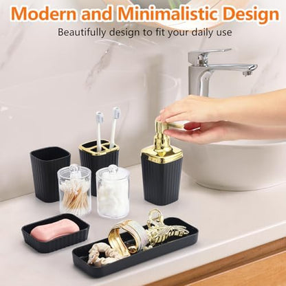 23 PCS Black Bathroom Accessories Set丨Shower Curtain Bathroom Accessory