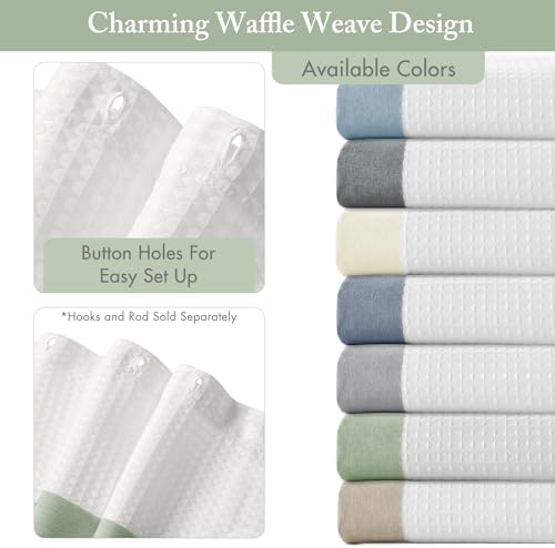 Madison Park Spa Waffle Extra Wide Shower Curtain, 108 x 72, Sage Green