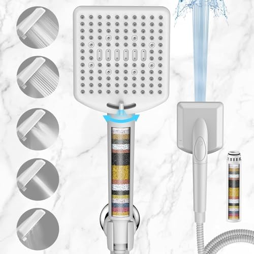 Homlord Filtered Shower Head with Handheld, High Pressure 6 Mode Showerhead