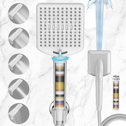 Homlord Filtered Shower Head with Handheld, High Pressure 6 Mode Showerhead