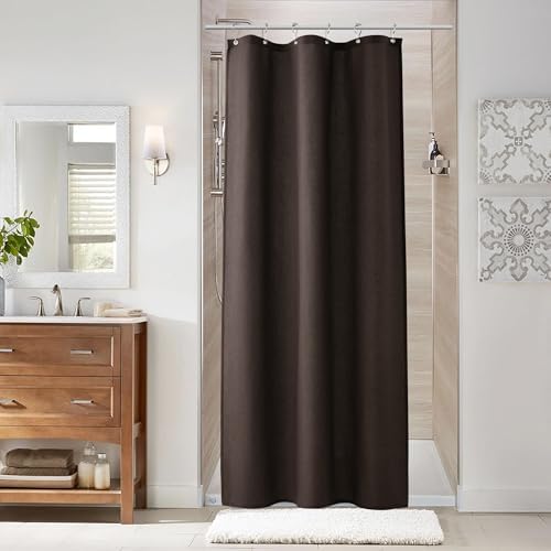 Naturoom Linen Shower Curtain 36x72 Inch for Bathroom Chocolate Brown