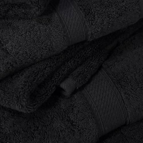 SUPERIOR Egyptian Cotton Ultra Plush & Absorbent, 12 Piece Set, Black