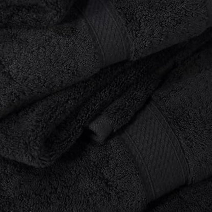 SUPERIOR Egyptian Cotton Ultra Plush & Absorbent, 12 Piece Set, Black