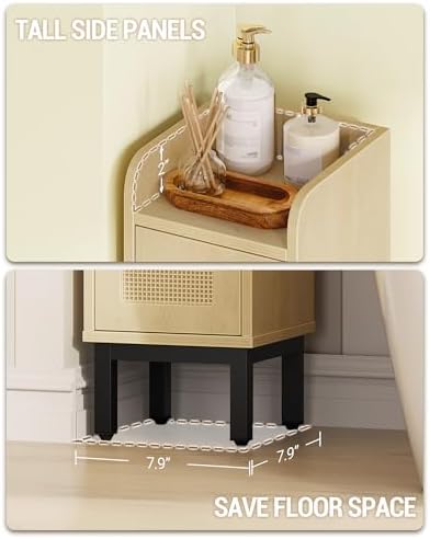Hzuaneri Slim Bathroom Storage Cabinet, Narrow Bathroom Organizers,3 Doors