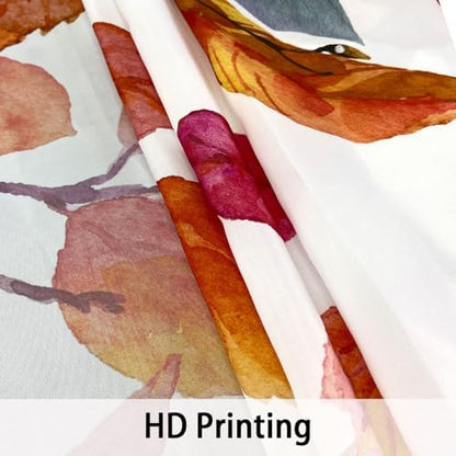 Fall Shower Curtains for Bathroom, Thanksgiving Pumpkins Autumn Eucalyptus Leaves Shower Curtain Set with Hooks, Blue Orange Waterproof Fabric Fall Bathroom Decor Accessories, 72 x 78 Inch