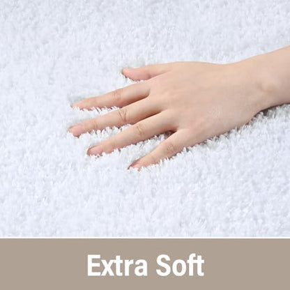 LOCHAS Bathroom Rug Runner 24x54 Inch, Bath Rugs Non Slip, White