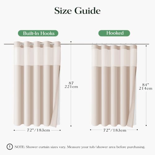 Dynamene Blush Pink Hook Free Waffle Shower Curtain & Snap-in Liner,72x87
