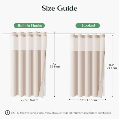 Dynamene Blush Pink Hook Free Waffle Shower Curtain & Snap-in Liner,72x87