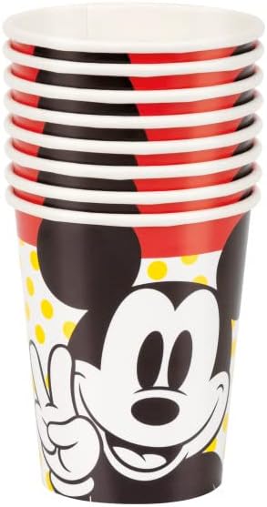 Unique Mickey Mouse Birthday Party Supplies Bundle Pack includes Party Paper Cups - 16 Count and 1 Dinosaur Sticker Sheet