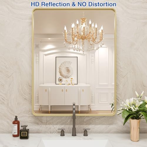 WEER Gold Bathroom Vanity Mirror 24X36 Inch