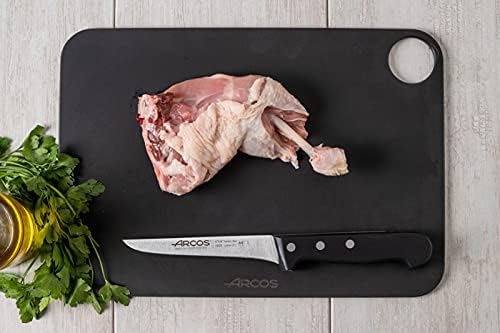 Arcos Boning Knife 5 Inch Nitrum Stainless Steel and 130 mm blade. Professional Butcher Knife to Slice Bones from Meat. Ergonomic Polypropylene Handle. Series Universal. Color Black.