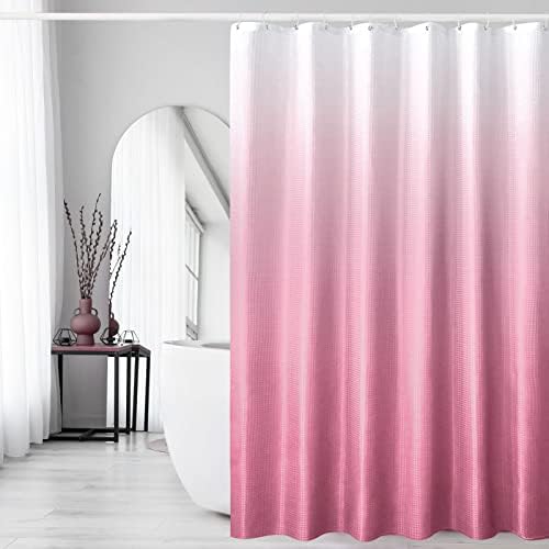 Gibelle Pink Ombre Fabric Shower Curtain for Bath Decor, 72 x 72