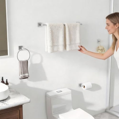 KLJKPA Brushed Nickel Bathroom Hardware Set, 24 inch Bathroom Towel Holder