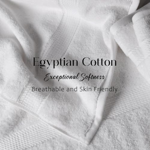 Superior Egyptian Cotton Plush & Absorbent, Bath Towel Set of 4, White