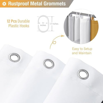 BTTN 72 x 96 Long Modern Geometric Waterproof Fabric Shower Curtain, Gold