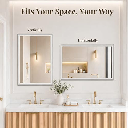 Brushed Nickel Bathroom Mirrors for Over Sink 30x40 Inch