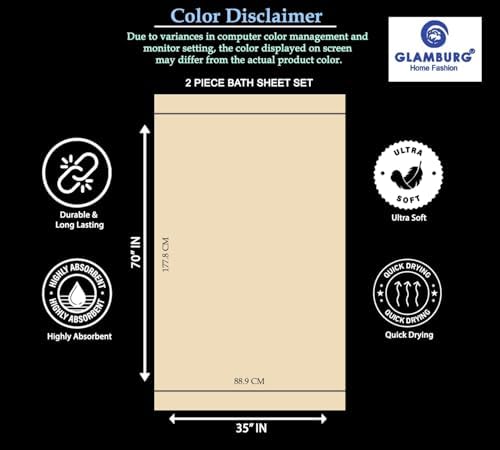 GLAMBURG 100% Cotton Oversized 2 Pack Bath Sheets 35x70, Ultra Soft Highly Absorbant Compact Quickdry & Lightweight Large Bath Sheet Set, Ideal for Gym Travel Camp Pool - Burgundy