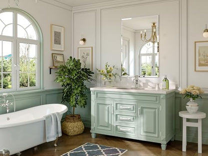 Frameless Bathroom Mirror, 24" x 36" Beveled Wall Mirror