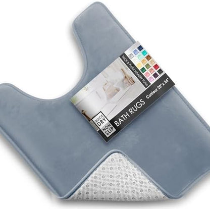 Clara Clark Bathroom Rugs, Velvet Memory Foam Bath Mat, Non-Slip Bath Rugs, Machine Wash, Dries Quickly, Ultra Soft Plush Bath Mats for Bathroom,