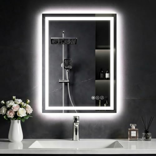 24"x 32" LED Bathroom Mirror with Lights, Smart Anti-Fog Wall Vanity Mirror