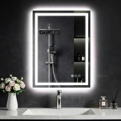 24"x 32" LED Bathroom Mirror with Lights, Smart Anti-Fog Wall Vanity Mirror