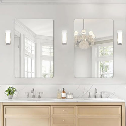 USHOWER 2-Pack Frameless Bathroom Mirrors for Over Sink, 20x30 Inch