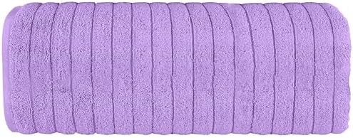 Elegant Comfort 100% Turkish Cotton Corduroy Ribbed Luxury Jumbo Bath Towel Ultra Soft - 35 x 70 Inch - Luxury Spa Premium Hotel Quality Highly Absorbent and Quick Dry Large Bath Towel, Lilac