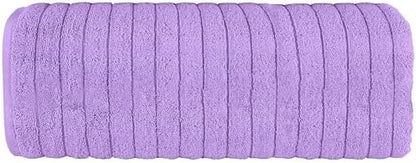 Elegant Comfort 100% Turkish Cotton Corduroy Ribbed Luxury Jumbo Bath Towel Ultra Soft - 35 x 70 Inch - Luxury Spa Premium Hotel Quality Highly Absorbent and Quick Dry Large Bath Towel, Lilac