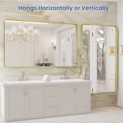 WEER Gold Bathroom Vanity Mirror 50X30 Inch