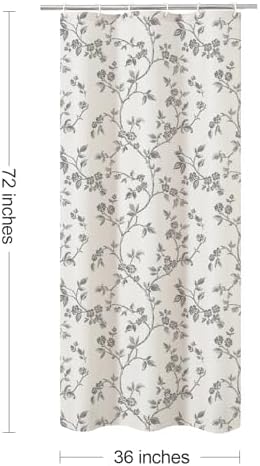 MitoVilla Small Stall Cotton Floral Shower Curtain for Bathroom,36 x 72