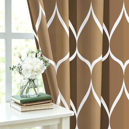 Gelbchu Geometric Shower Curtain for Bathroom, Brown, 72x72