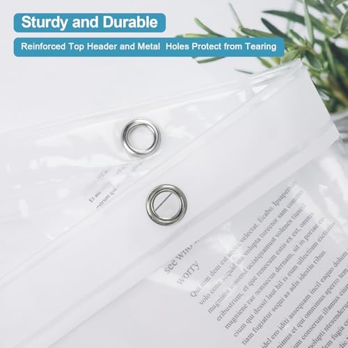 EurCross 9G Clear Shower Curtain Liner 72 x 78 inches Long with 5 Magnet Weights, Heavy Duty Weighted Premium PEVA Plastic Shower Curtain Liner for Bathroom, Without Hooks