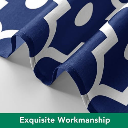 Fabric Modern Shower Curtain-Navy and White Shower Curtains for Bathroom