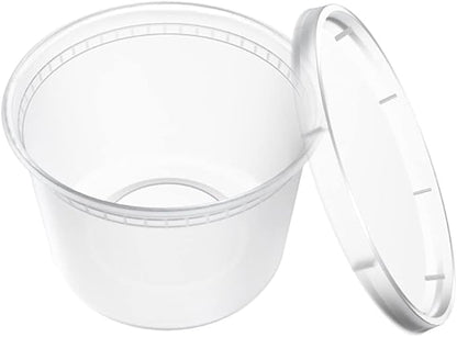 EDI [16 OZ, 25 Sets] Plastic Deli Food Storage Containers with Airtight Lids | Microwave-, Freezer-, Dishwasher-Safe | BPA Free | Heavy-Duty | Meal Prep | Leakproof | Recyclable