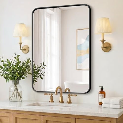 FICTOR Bathroom Mirror for Over Sink, 24"x36" Vanity Mirror for Wall, Black