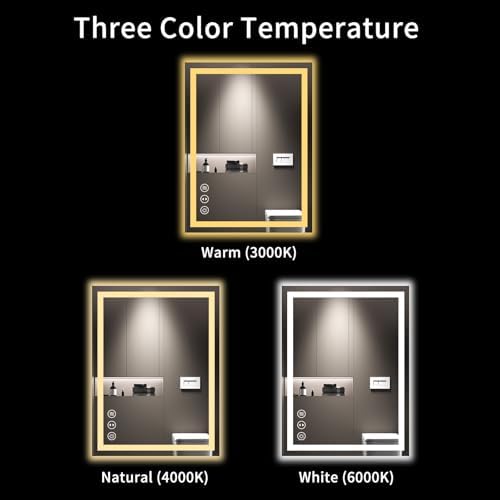 LOAAO 24"X32" LED Bathroom Mirror with Lights, UL Listed