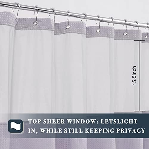 N&Y HOME Waffle Weave Shower Curtain with Snap-in Liner 71x72, Lavender