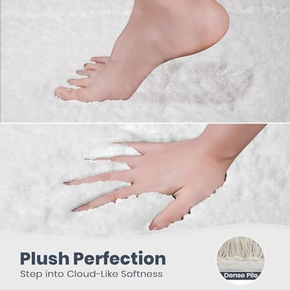 PURRUGS Bathroom Rug, Bath Mat, 20" x 30", White