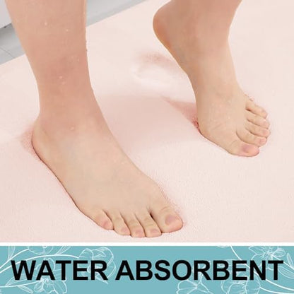 Smiry Memory Foam Bath Mat 47x20, Extra Soft and Absorbent Bathroom Rugs