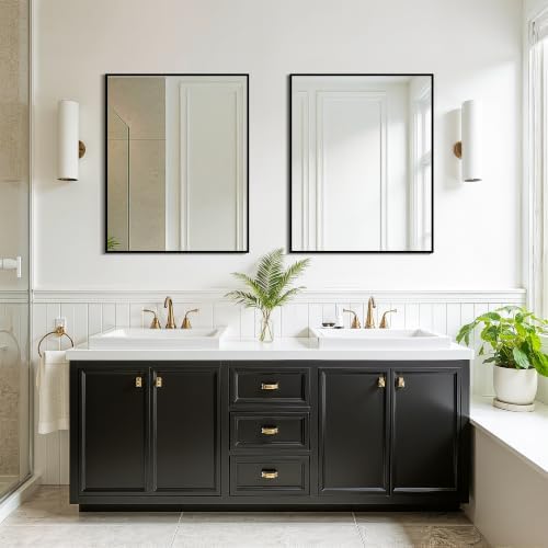 FICTOR Bathroom Vanity Mirror for Over Sink, 24" x 30", Black