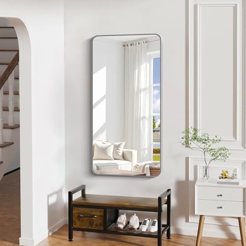 DESBING 24" x 48"Bathroom Mirror, Sliver Wall Mirror with Metal Frame, Decorative Rectangular Vanity Mirror for Bedroom Bathroom Living Room Entryway (Horizontal/Vertical)