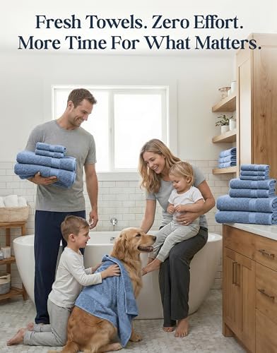 LANE LINEN Towel Set for Bathroom Soft Absorbent Quick Dry - Allure