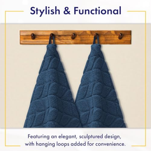 Alusa Home Ultra Soft & Stylish 700 GSM Luxury Bath Towels - 100% Zero-Twist, Long-Staple Cotton - Remarkably Absorbent & Quick Drying - 6 Piece Towel Set (Navy Blue)